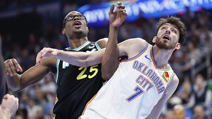 Mar 12, 2024; Oklahoma City, Oklahoma, USA; Indiana Pacers forward Jalen Smith (25) and Oklahoma
