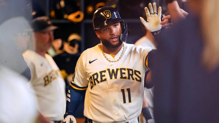 Sep 9, 2026; Milwaukee, Wisconsin, USA; Milwaukee Brewers left fielder Jackson Chourio (11) celebrates in the dugout after hitting a home run during the second inning against the Chicago Cubs at American Family Field. Mandatory Credit: Jeff Hanisch-Imagn Images Sep 9, 2026; Milwaukee, Wisconsin, USA; Milwaukee Brewers left fielder Jackson Chourio (11) celebrates in the dugout after hitting a home run during the second inning against the Chicago Cubs at American Family Field. Mandatory Credit: Jeff Hanisch-Imagn Images