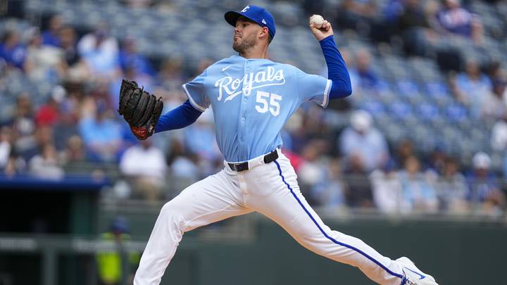 Apr 2, 2026; Kansas City, Missouri, USA; Kansas City Royals pitcher Cole Ragans (55) pitches during the first inning against the Minnesota Twins at Kauffman Stadium. Mandatory Credit: Jay Biggerstaff-Imagn Images Apr 2, 2026; Kansas City, Missouri, USA; Kansas City Royals pitcher Cole Ragans (55) pitches during the first inning against the Minnesota Twins at Kauffman Stadium. Mandatory Credit: Jay Biggerstaff-Imagn Images
