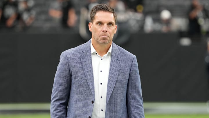 Sep 22, 2024; Paradise, Nevada, USA; Carolina Panthers general manager Dan Morgan during the game against the Las Vegas Raiders at Allegiant Stadium. Mandatory Credit: Kirby Lee-Imagn Images
