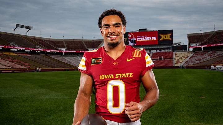Running back Cameron Pettaway stands for a photo during Iowa State Football media day at Jack Trice Stadium in Ames, Wednesday, August 19, 2026. Running back Cameron Pettaway stands for a photo during Iowa State Football media day at Jack Trice Stadium in Ames, Wednesday, August 19, 2026.