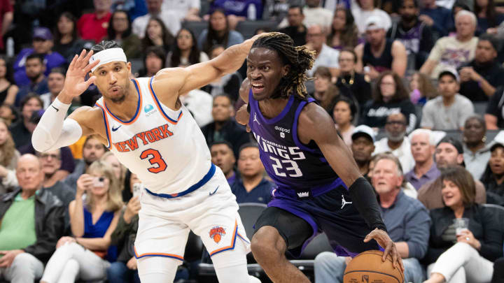 March 16, 2024; Sacramento, California, USA; Sacramento Kings guard Keon Ellis (23) dribbles the March 16, 2024; Sacramento, California, USA; Sacramento Kings guard Keon Ellis (23) dribbles the