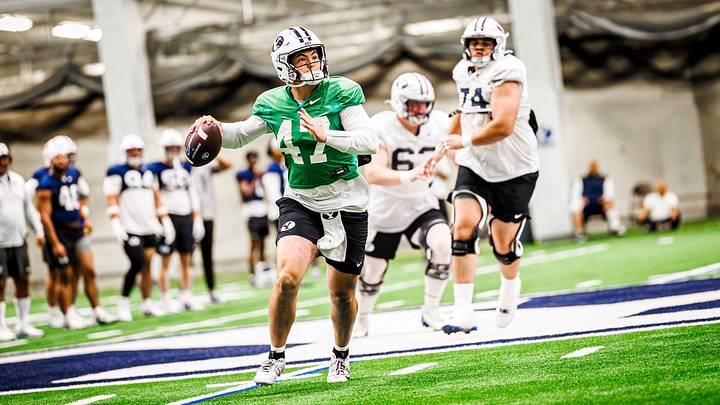 BYU quarterback Bear Bachmeier at Spring Camp