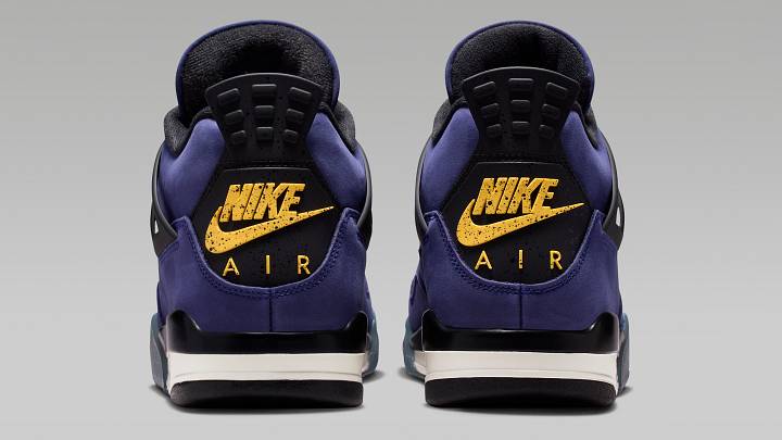 The Air Jordan 4 "Lakers" colorway is discounted at Foot Locker. The Air Jordan 4 "Lakers" colorway is discounted at Foot Locker.