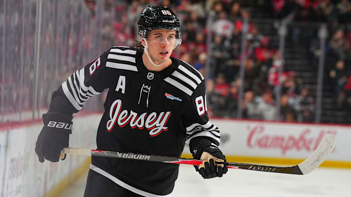 Jack Hughes, Buffalo Sabres v New Jersey Devils