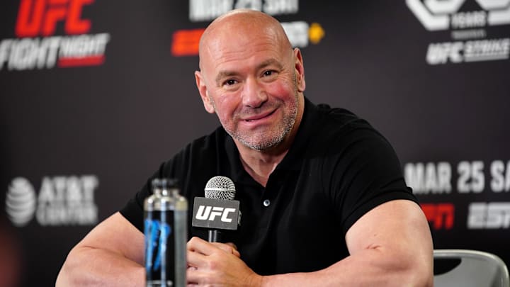 Mar 25, 2023; San Antonio, Texas, USA; UFC president Dana White at a press conference after UFC