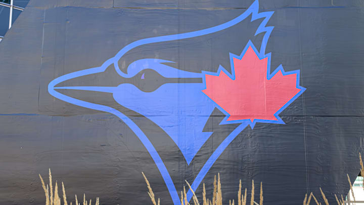 MLB Blue Jays logo featuring the new design and colors on an... MLB Blue Jays logo featuring the new design and colors on an...