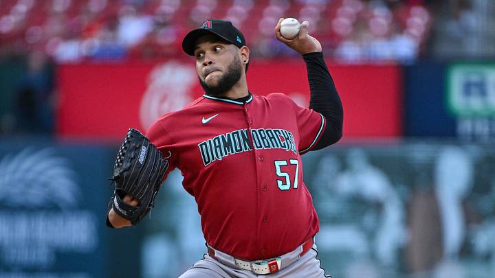Jun 23, 2026; St. Louis, Missouri, USA; Arizona Diamondbacks starting pitcher Eduardo Rodriguez (57) pitches against the St. Louis Cardinals during the first inning at Busch Stadium. Mandatory Credit: Jeff Curry-Imagn Images Jun 23, 2026; St. Louis, Missouri, USA; Arizona Diamondbacks starting pitcher Eduardo Rodriguez (57) pitches against the St. Louis Cardinals during the first inning at Busch Stadium. Mandatory Credit: Jeff Curry-Imagn Images