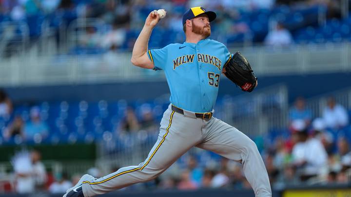 Apr 18, 2026; Miami, Florida, USA; Milwaukee Brewers starting pitcher Brandon Woodruff (53) delivers a pitch against the Miami Marlins during the first inning at loanDepot Park. Mandatory Credit: Sam Navarro-Imagn Images Apr 18, 2026; Miami, Florida, USA; Milwaukee Brewers starting pitcher Brandon Woodruff (53) delivers a pitch against the Miami Marlins during the first inning at loanDepot Park. Mandatory Credit: Sam Navarro-Imagn Images