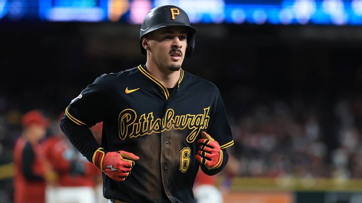 May 6, 2026; Phoenix, Arizona, USA; Pittsburgh Pirates shortstop Konnor Griffin (6) against the Arizona Diamondbacks at Chase Field. Mandatory Credit: Mark J. Rebilas-Imagn Images