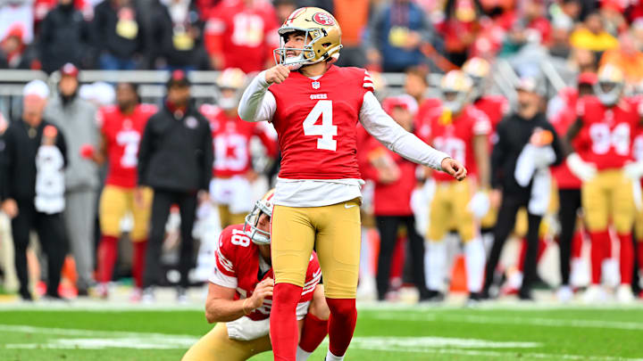 San Francisco 49ers kicker Jake Moody (4)