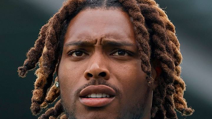 Jun 6, 2023; Miami Gardens, FL, USA; Miami Dolphins cornerback Jalen Ramsey (5) looks on during mandatory minicamp at the Baptist Health Training Complex. 
