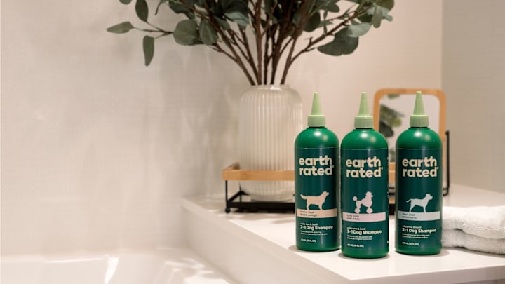 Earth Rated has shampoos for short, curly, and double coated dogs