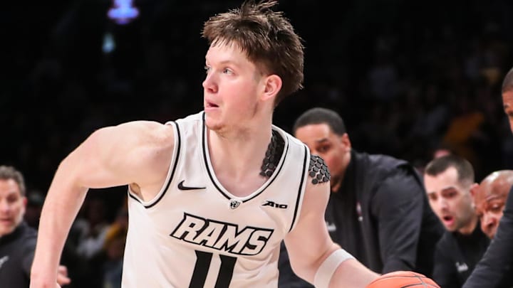 Mar 16, 2024; Brooklyn, NY, USA;  Virginia Commonwealth Rams guard Max Shulga (11) at Barclays Center.