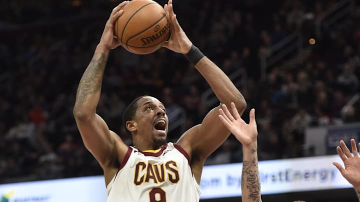 Jan 31, 2018; Cleveland, OH, USA; Cleveland Cavaliers forward Channing Frye (8) drives against Miami Heat guard Tyler Johnson (8) in the third quarter at Quicken Loans Arena. Mandatory Credit: David Richard-Imagn Images Jan 31, 2018; Cleveland, OH, USA; Cleveland Cavaliers forward Channing Frye (8) drives against Miami Heat guard Tyler Johnson (8) in the third quarter at Quicken Loans Arena. Mandatory Credit: David Richard-Imagn Images