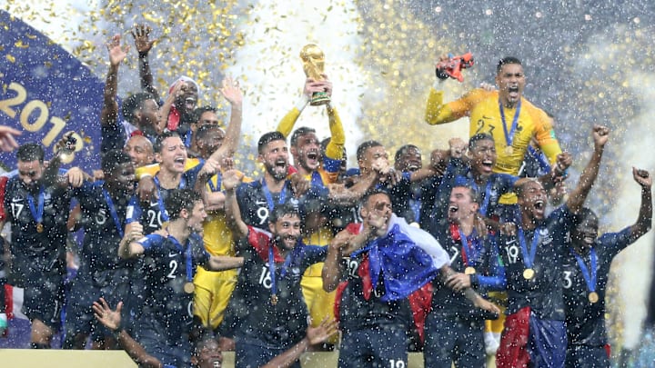 Francia celebra el título del Mundial del 2018, ante Croacia.