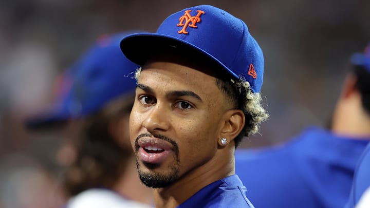 Sep 18, 2024; New York City, New York, USA; New York Mets shortstop Francisco Lindor (12) watches from the dugout during the fourth inning against the Washington Nationals at Citi Field. Mandatory Credit: Brad Penner-Imagn Images Sep 18, 2024; New York City, New York, USA; New York Mets shortstop Francisco Lindor (12) watches from the dugout during the fourth inning against the Washington Nationals at Citi Field. Mandatory Credit: Brad Penner-Imagn Images
