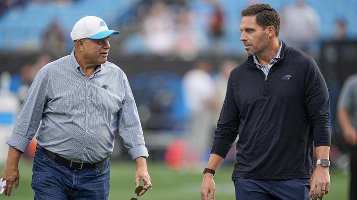 Carolina Panthers team owner David Tepper and General Manager Dan Morgan.