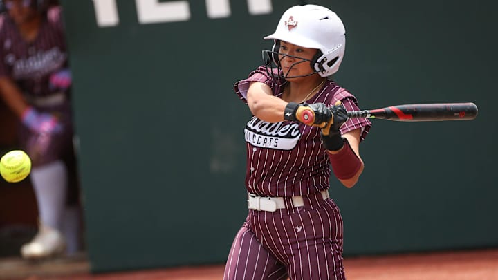 Calallen’s Kayden Trevino bats during the Class 4A division I UIL State Championship game on May 30, 2025, at Red & Charline McCombs Field in Austin.