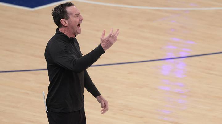 May 21, 2026; New York, New York, USA; Cleveland Cavaliers head coach Kenny Atkinson reacts during the first quarter of the eastern conference finals of the 2026 NBA playoffs against the New York Knicks at Madison Square Garden. Mandatory Credit: Vincent Carchietta-Imagn Images May 21, 2026; New York, New York, USA; Cleveland Cavaliers head coach Kenny Atkinson reacts during the first quarter of the eastern conference finals of the 2026 NBA playoffs against the New York Knicks at Madison Square Garden. Mandatory Credit: Vincent Carchietta-Imagn Images
