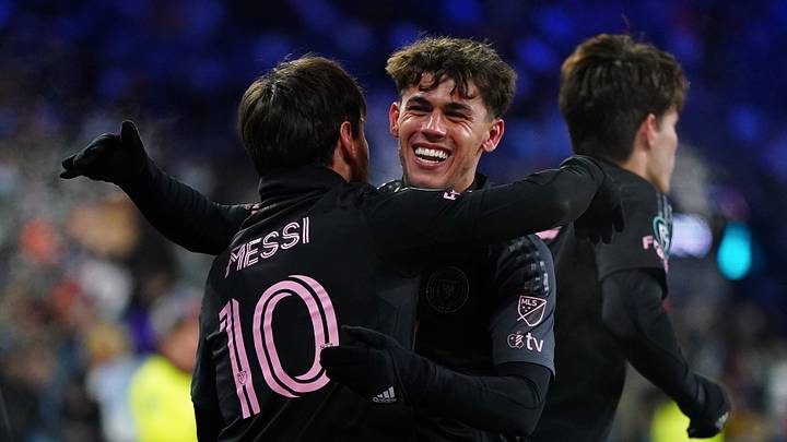 Noah Allen and Lionel Messi embrace after Messi's goal in a 2025 CONCACAF Champions Cup win against Sporting Kansas City. Noah Allen and Lionel Messi embrace after Messi's goal in a 2025 CONCACAF Champions Cup win against Sporting Kansas City.
