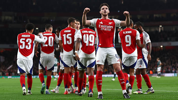 Declan Rice abriu o placar em Arsenal x Bolton.