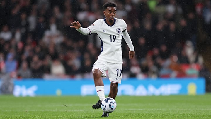 Angel Gomes in action for England against Finland 