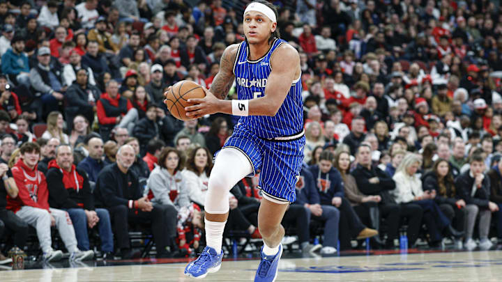 Jan 2, 2026; Chicago, Illinois, USA; Orlando Magic forward Paolo Banchero (5) drives to the basket against the Chicago Bulls during the second half at United Center. Mandatory Credit: Kamil Krzaczynski-Imagn Images Jan 2, 2026; Chicago, Illinois, USA; Orlando Magic forward Paolo Banchero (5) drives to the basket against the Chicago Bulls during the second half at United Center. Mandatory Credit: Kamil Krzaczynski-Imagn Images
