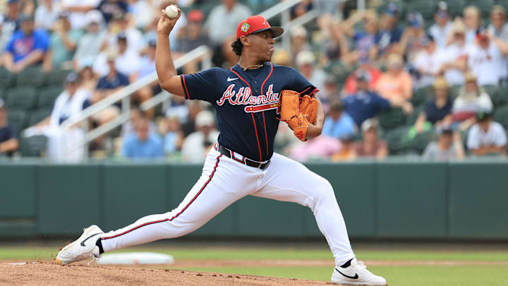 Mar 13, 2026; North Port, Florida, USA;  Atlanta Braves pitcher Didier Fuentes 