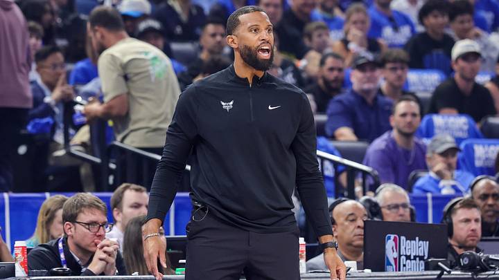 Apr 17, 2026; Orlando, Florida, USA; Charlotte Hornets head coach Charles Lee during the first quarter against the Orlando Magic during the play-in rounds of the 2026 NBA Playoffs at Kia Center. Mandatory Credit: Mike Watters-Imagn Images Apr 17, 2026; Orlando, Florida, USA; Charlotte Hornets head coach Charles Lee during the first quarter against the Orlando Magic during the play-in rounds of the 2026 NBA Playoffs at Kia Center. Mandatory Credit: Mike Watters-Imagn Images