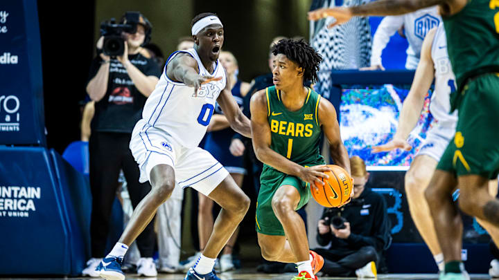 Baylor point guard Rob Wright plays against BYU in the Marriott Center