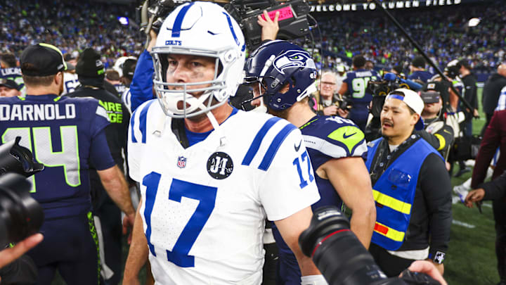 Dec 14, 2025; Seattle, Washington, USA; Indianapolis Colts quarterback Philip Rivers (17) walks to the locker room following a defeat against the Seattle Seahawks at Lumen Field. Mandatory Credit: Kevin Ng-Imagn Images Dec 14, 2025; Seattle, Washington, USA; Indianapolis Colts quarterback Philip Rivers (17) walks to the locker room following a defeat against the Seattle Seahawks at Lumen Field. Mandatory Credit: Kevin Ng-Imagn Images