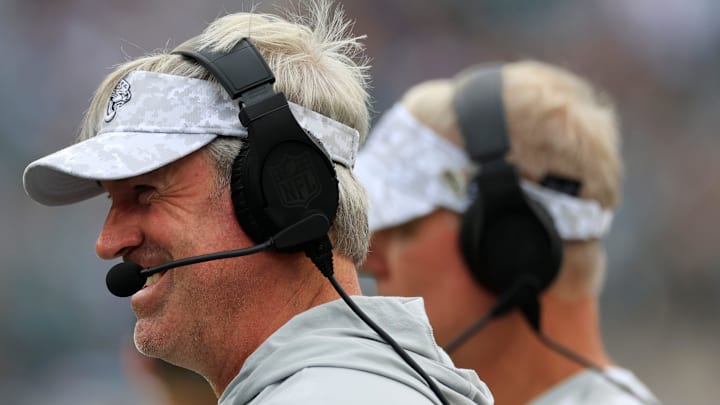 Jacksonville Jaguars head coach Doug Pederson smiles during the second quarter an NFL football matchup Sunday, Nov. 10, 2024 at Everbank Stadium in Jacksonville, Fla. The Vikings defeated the Jaguars 12-7. [Corey Perrine/Florida Times-Union]