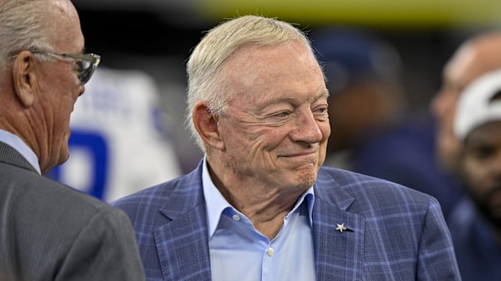 Dallas Cowboys owner Jerry Jones looks on before the game against the Baltimore Ravens at AT&T Stadium. Dallas Cowboys owner Jerry Jones looks on before the game against the Baltimore Ravens at AT&T Stadium.