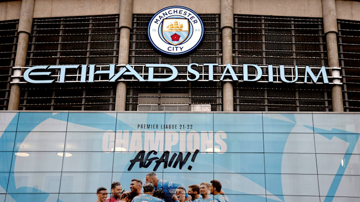 Etihad Stadium, casa do Manchester City, antes de partida válida pela Premier League Etihad Stadium, casa do Manchester City, antes de partida válida pela Premier League