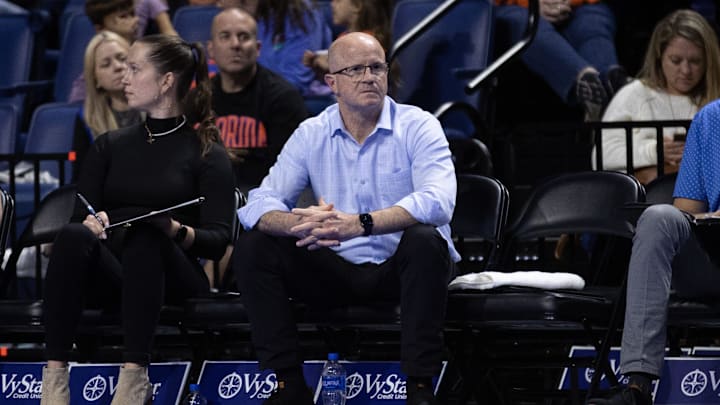Kentucky Wildcats head coach Craig Skinner looks on during the third set against the Florida Gators at Exactech Arena at the University of Florida in Gainesville, FL on Sunday, November 20, 2022. [Matt Pendleton/Gainesville Sun]

Ncaa Women S Volleyball Florida Vs Kentucky