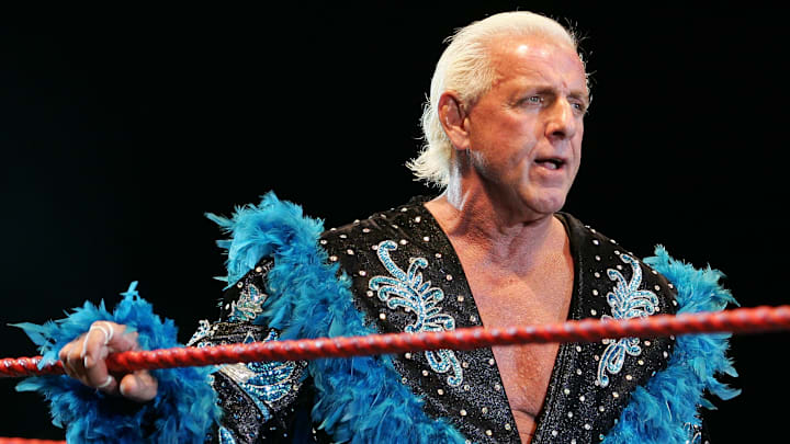 Ric Flair during Hulk Hogan's Hulkamania Tour. 