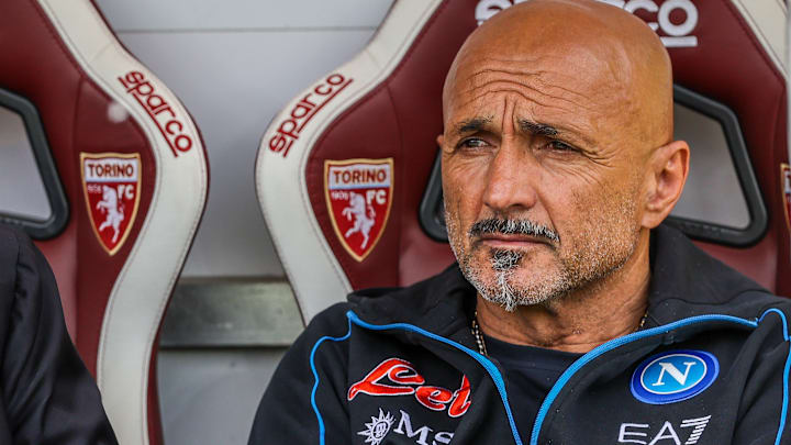 Luciano Spalletti Head Coach of SSC Napoli looks on during...