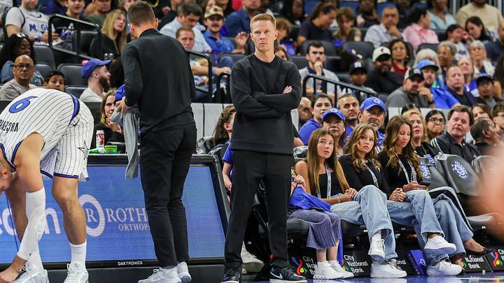 Oct 16, 2026; Orlando, Florida, USA; Orlando Magic head coach Sean Sweeney during the second half against the Miami Heat at Kia Center. Mandatory Credit: Mike Watters-Imagn Images Oct 16, 2026; Orlando, Florida, USA; Orlando Magic head coach Sean Sweeney during the second half against the Miami Heat at Kia Center. Mandatory Credit: Mike Watters-Imagn Images