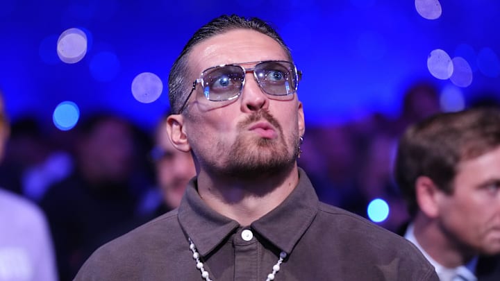 Oleksandr Usyk in the stands at Wembley Stadium, London on September 21, 2024.