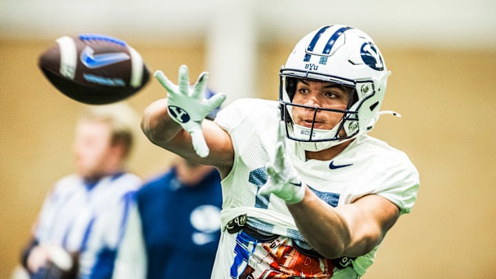 BYU running back Pokaiaua Haunga at Spring camp