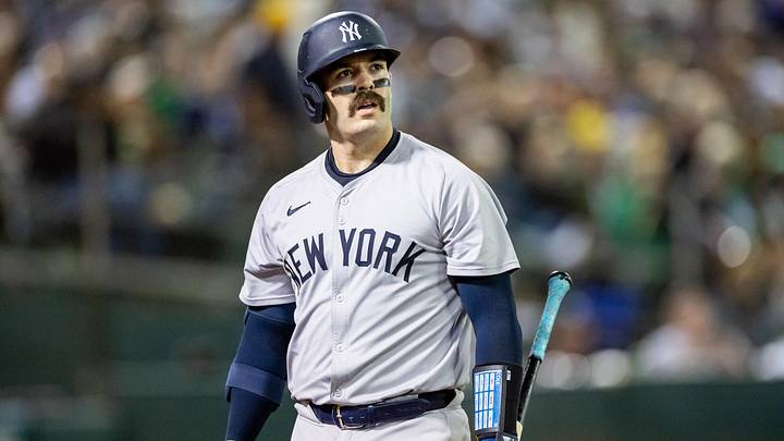 New York Yankees catcher Austin Wells. New York Yankees catcher Austin Wells.