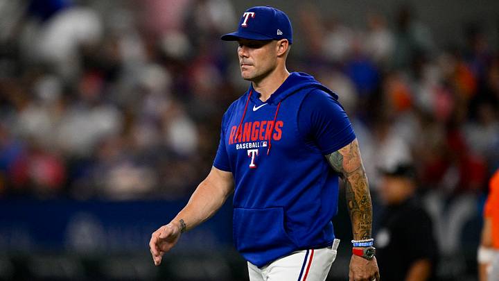 Texas Rangers manager Skip Schumaker. Texas Rangers manager Skip Schumaker.