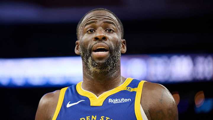 Dec 28, 2024; San Francisco, California, USA; Golden State Warriors forward Draymond Green (23) during the third quarter of the game against the Phoenix Suns at Chase Center. Dec 28, 2024; San Francisco, California, USA; Golden State Warriors forward Draymond Green (23) during the third quarter of the game against the Phoenix Suns at Chase Center.