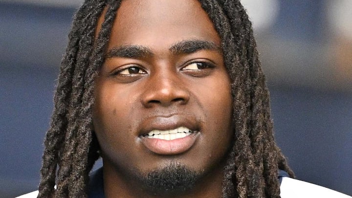 NFL New England Patriots running back Rhamondre Stevenson.