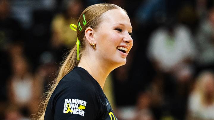 Elle Schara during a Purdue volleyball match. Elle Schara during a Purdue volleyball match.