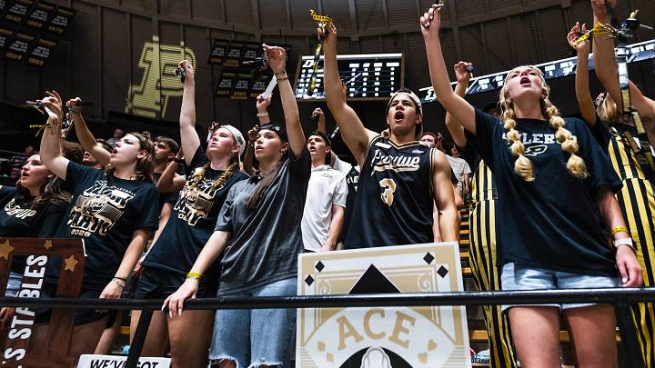 Purdue volleyball fans at the Big Ten-SEC Challenge.