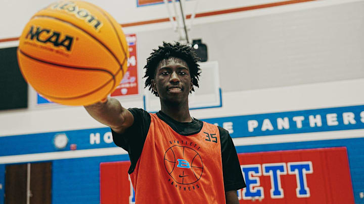 DJ Okoth poses for a portrait after practice on Wednesday, Nov. 06, 2024 at Bartlett High School in Bartlett, Tenn.
