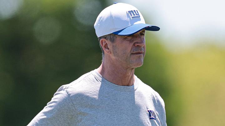 Jun 3, 2026; East Rutherford, NJ, USA; New York Giants head coach John Harbaugh looks on during organized team activities at Quest Diagnostics Training Center. Jun 3, 2026; East Rutherford, NJ, USA; New York Giants head coach John Harbaugh looks on during organized team activities at Quest Diagnostics Training Center.