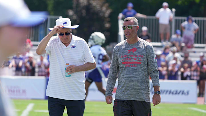 Terry Pegula, owner, CEO and president of the Buffalo Bills and Brandon Beane, general manager.